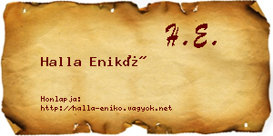 Halla Enikő névjegykártya